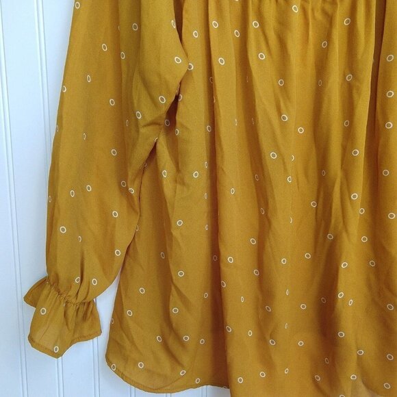 Paisley Raye Willow Yellow Off the Shoulder Peasant Top Plus Size 2X NWT USA - Picture 6 of 12